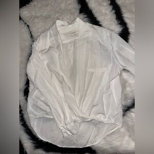 Elegant White Cotton Women's Blouse